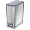 imageGlad Slim Bathroom Trash Can  Small Garbage Pail with Soft Close Lid ampamp Step Foot Pedal  Narrow Brushed Nickel Waste Basket with Removable Inner Bucket 26 Gallon