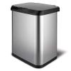 imageGlad Stainless Steel Trash Can with Clorox Odor Protection  Touchless Metal Kitchen Garbage Bin with Soft Close Lid and Waste Bag Roll Holder 13 Gallon Motion SensorMotion Sensor