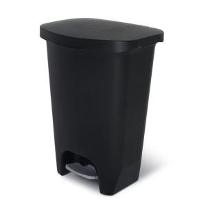 imageGlad 13 Gallon Trash Can  Plastic Kitchen Waste Bin with Odor Protection of Lid  Hands Free with Step On Foot Pedal and Garbage Bag Rings 13 Gallon WhiteBlack