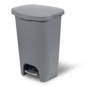 imageGlad 13 Gallon Trash Can  Plastic Kitchen Waste Bin with Odor Protection of Lid  Hands Free with Step On Foot Pedal and Garbage Bag Rings 13 Gallon WhiteGrey