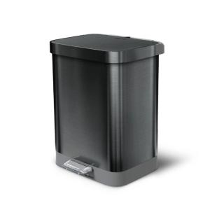 imageGlad Stainless Steel Step Trash Can with Clorox Odor Protection  Large Metal Kitchen Garbage Bin with Soft Close Lid Foot Pedal and Waste Bag Roll Holder 13 Gallon WhiteAll Pewter