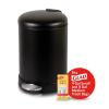 imageGLAD Small Trash Can 12 Gallon  Round Stainless Steel Garbage Bin with Soft Close Lid ampamp Step Foot Pedal  Metal Waste Basket with Removable Inner Bucket StainlessMatte Black
