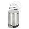 imageGLAD Small Trash Can 12 Gallon  Round Stainless Steel Garbage Bin with Soft Close Lid ampamp Step Foot Pedal  Metal Waste Basket with Removable Inner Bucket StainlessStainless