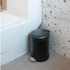 imageGLAD Small Trash Can 12 Gallon  Round Stainless Steel Garbage Bin with Soft Close Lid ampamp Step Foot Pedal  Metal Waste Basket with Removable Inner Bucket StainlessMatte Black