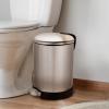 imageGLAD Small Trash Can 12 Gallon  Round Stainless Steel Garbage Bin with Soft Close Lid ampamp Step Foot Pedal  Metal Waste Basket with Removable Inner Bucket StainlessStainless
