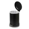 imageGLAD Small Trash Can 12 Gallon  Round Stainless Steel Garbage Bin with Soft Close Lid ampamp Step Foot Pedal  Metal Waste Basket with Removable Inner Bucket StainlessMatte Black