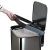 imageGlad 20 Gallon  755 Liter Extra Capacity Stainless Steel Step Trash Can with CloroxTM Odor Protection PewterPewter