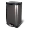 imageGlad 20 Gallon  755 Liter Extra Capacity Stainless Steel Step Trash Can with CloroxTM Odor Protection PewterPewter