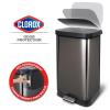 imageGlad 20 Gallon  755 Liter Extra Capacity Stainless Steel Step Trash Can with CloroxTM Odor Protection PewterPewter