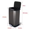 imageGlad 20 Gallon  755 Liter Extra Capacity Stainless Steel Step Trash Can with CloroxTM Odor Protection PewterPewter