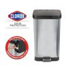 imageGlad 20 Gallon  755 Liter Extra Capacity Stainless Steel Step Trash Can with CloroxTM Odor Protection PewterStainless