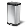 imageGlad 20 Gallon  755 Liter Extra Capacity Stainless Steel Step Trash Can with CloroxTM Odor Protection PewterStainless