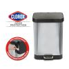 imageGlad 20 Gallon  755 Liter Extra Capacity Stainless Steel Step Trash Can with CloroxTM Odor Protection PewterStainless