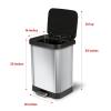 imageGlad 20 Gallon  755 Liter Extra Capacity Stainless Steel Step Trash Can with CloroxTM Odor Protection PewterStainless