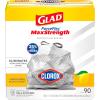 imageGlad ForceFlex MaxStrength with Clorox Trash Bags 13 Gal Mountain Air 90 Ct Pack May Vary90 Count Pack of 1