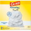 imageGlad ForceFlex Tall Kitchen Drawstring Trash Bags 13 Gal Fragrance Free 80 Ct Package May VaryFragrance Free