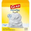 imageGlad ForceFlex Tall Kitchen Drawstring Trash Bags 13 Gal Fragrance Free 80 Ct Package May VaryFragrance Free