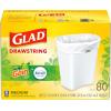 imageGlad Medium Drawstring Trash Bags with Clorox 8 Gal Lemon Fresh Bleach 80 Ct Package May VaryGain Original