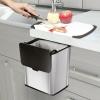 imageGlad Roomate Stainless Steel Under Counter Waste Bin with Clorox Odor Protection  Space Saving Dual Lid Small Trash Can for Kitchen Cabinet Bathroom or Office 12 Gallon 6L