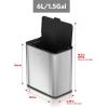 imageGlad Roomate Stainless Steel Under Counter Waste Bin with Clorox Odor Protection  Space Saving Dual Lid Small Trash Can for Kitchen Cabinet Bathroom or Office 12 Gallon 6L