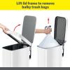 imageGlad Slim Trash Can with Clorox Odor Protection  Narrow Kitchen Garbage Bin with Soft Close Lid Step On Foot Pedal and Waste Bag Roll Holder White Stainless Steel 45 Liter