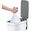 imageGlad Slim Trash Can with Clorox Odor Protection  Narrow Kitchen Garbage Bin with Soft Close Lid Step On Foot Pedal and Waste Bag Roll Holder White Stainless Steel 45 Liter