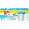 imageGlad Small Drawstring Trash Bags with Clorox 4 Gal Lemon Fresh Bleach 80 Ct Package May VaryBeachside Breeze