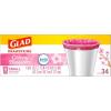 imageGlad Small Drawstring Trash Bags with Clorox 4 Gal Lemon Fresh Bleach 80 Ct Package May VaryCherry Blossom