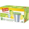 imageGlad Small Drawstring Trash Bags with Clorox 4 Gal Lemon Fresh Bleach 80 Ct Package May VaryLemon