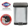 imageGlad Stainless Steel Step Trash Can with Clorox Odor Protection Metal Garbage Bin 13 Gallon ampamp Glad Tall Kitchen Drawstring Trash Bags Odorshield 13 Gallon White Febreze Fresh Clean 110 Count BundleFebreze Fresh Clean