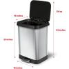 imageGlad Stainless Steel Step Trash Can with Clorox Odor Protection Metal Garbage Bin 13 Gallon ampamp Glad Tall Kitchen Drawstring Trash Bags Odorshield 13 Gallon White Febreze Fresh Clean 110 Count BundleFebreze Fresh Clean