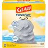 imageGlad Stainless Steel Step Trash Can with Clorox Odor Protection Metal Garbage Bin 13 Gallon ampamp Glad Tall Kitchen Drawstring Trash Bags Odorshield 13 Gallon White Febreze Fresh Clean 110 Count BundleFebreze Fresh Clean