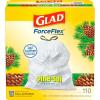 imageGlad Stainless Steel Step Trash Can with Clorox Odor Protection Metal Garbage Bin 13 Gallon ampamp Glad Tall Kitchen Drawstring Trash Bags Odorshield 13 Gallon White Febreze Fresh Clean 110 Count BundlePineSol