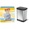 imageGlad Stainless Steel Step Trash Can with Clorox Odor Protection Metal Garbage Bin 13 Gallon ampamp Glad Tall Kitchen Drawstring Trash Bags Odorshield 13 Gallon White Febreze Fresh Clean 110 Count BundleFebreze Fresh Clean