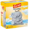 imageGlad Stainless Steel Step Trash Can with Clorox Odor Protection Metal Garbage Bin 13 Gallon ampamp Glad Tall Kitchen Drawstring Trash Bags Odorshield 13 Gallon White Febreze Fresh Clean 110 Count BundleFebreze Fresh Clean