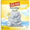 imageGlad Stainless Steel Step Trash Can with Clorox Odor Protection Metal Garbage Bin 13 Gallon ampamp Glad Tall Kitchen Drawstring Trash Bags Odorshield 13 Gallon White Febreze Fresh Clean 110 Count BundleFebreze Fresh Clean