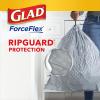 imageGlad Stainless Steel Step Trash Can with Clorox Odor Protection Metal Garbage Bin 13 Gallon ampamp Glad Tall Kitchen Drawstring Trash Bags Odorshield 13 Gallon White Febreze Fresh Clean 110 Count BundleFebreze Fresh Clean