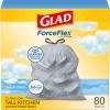 imageGlad Stainless Steel Step Trash Can with Clorox Odor Protection Metal Garbage Bin 13 Gallon ampamp Glad Tall Kitchen Drawstring Trash Bags Odorshield 13 Gallon White Febreze Fresh Clean 110 Count BundleFebreze Fresh Clean