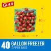 imageGlad Zipper Freezer Storage Plastic Bags Gallon set of 4 x 40 bags Package May Vary