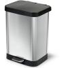 imageGlad 20 Gallon  755 Liter Extra Capacity Stainless Steel Step Trash Can with CloroxTM Odor Protection PewterStainless