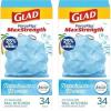 imageGlad ForceFlex MaxStrength with Clorox Trash Bags 13 Gal Mountain Air 90 Ct Pack May Vary34 Count Pack of 2