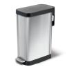 imageGlad Slim Trash Can with Clorox Odor Protection  Narrow Kitchen Garbage Bin with Soft Close Lid Step On Foot Pedal and Waste Bag Roll Holder All Stainless 45 LiterStainless Steel