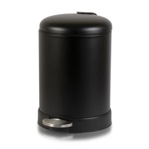 imageGLAD Small Trash Can 12 Gallon  Round Stainless Steel Garbage Bin with Soft Close Lid ampamp Step Foot Pedal  Metal Waste Basket with Removable Inner Bucket StainlessMatte Black
