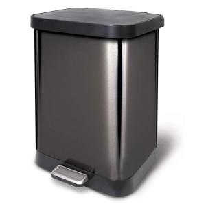 imageGlad 20 Gallon  755 Liter Extra Capacity Stainless Steel Step Trash Can with CloroxTM Odor Protection PewterPewter