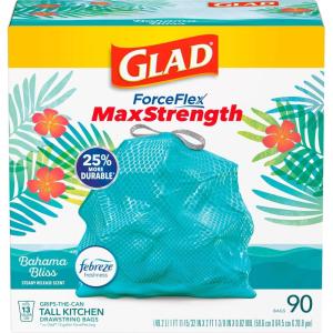 imageGlad ForceFlex MaxStrength with Clorox Trash Bags 13 Gal Mountain Air 90 Ct Pack May Vary90 Count Pack of 1