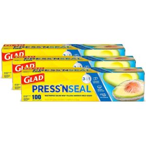 imageGlad PressN Seal Food Plastic Wrap 70 Square Foot Roll Package May Vary100 Sq Ft Pack of 3