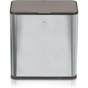 imageGlad Roomate Stainless Steel Under Counter Waste Bin with Clorox Odor Protection  Space Saving Dual Lid Small Trash Can for Kitchen Cabinet Bathroom or Office 12 Gallon 6L