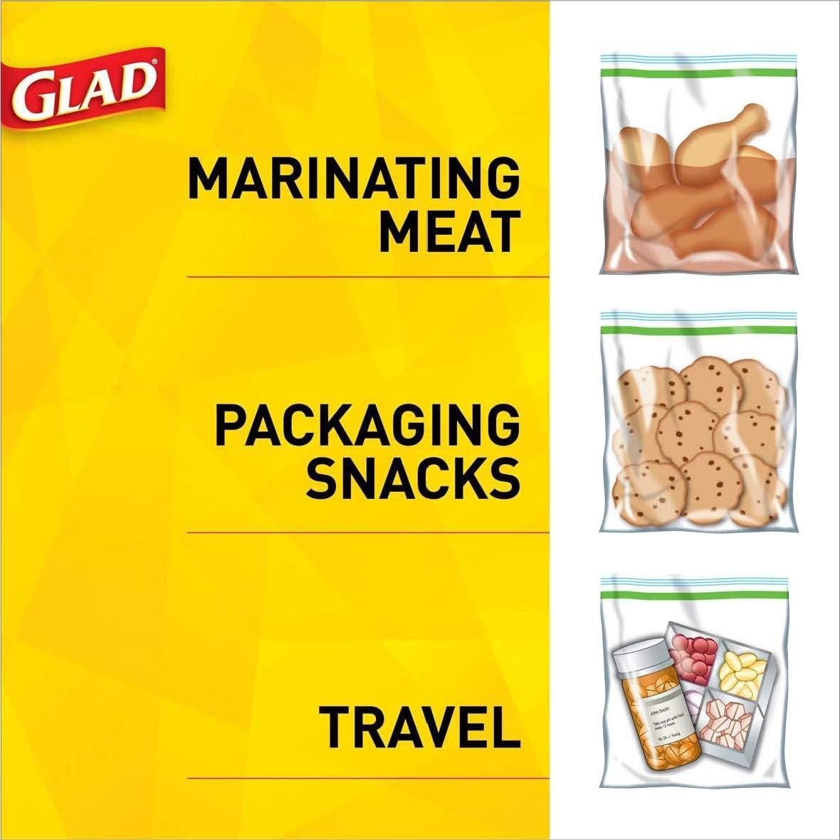 imageGLAD Food Storage and Freezer Bags 2 in 1 Gallon Plastic Bags for Lasting Freshness Microwave Safe BPA Free 36 Count Pack of 3Transparent