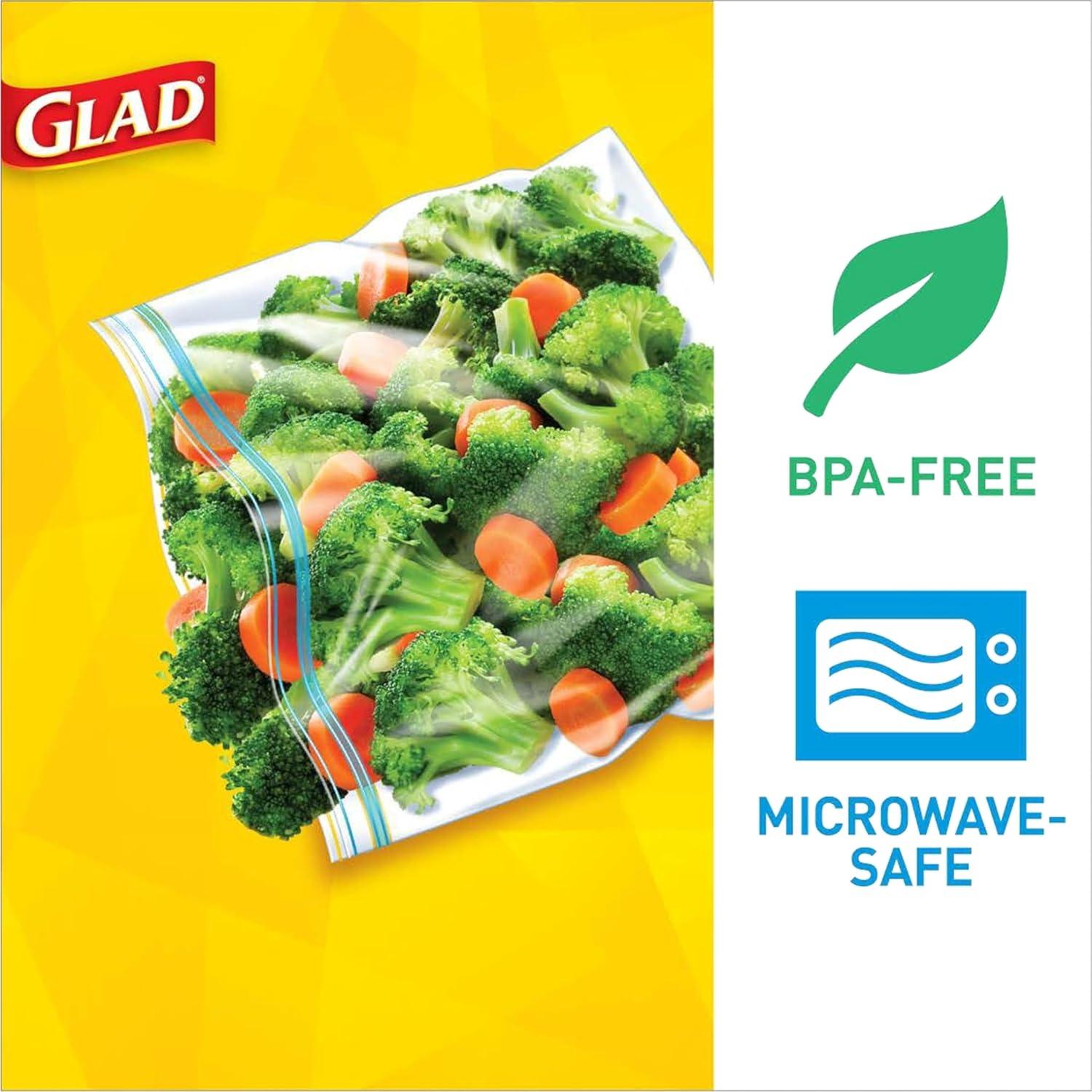 imageGlad Zipper Food Storage Plastic Bags  Quart  50 Count Pack of 4