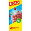 imageGlad Zipper Food Storage Plastic Bags Quart 50 Count Package May Vary
